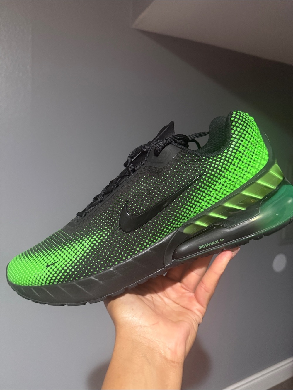 Nike Black and Neon Green Gradient Air Max Sneaker